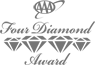 The image shows a logo with the text "AAA Four Diamond Award" above four diamond icons in a row.